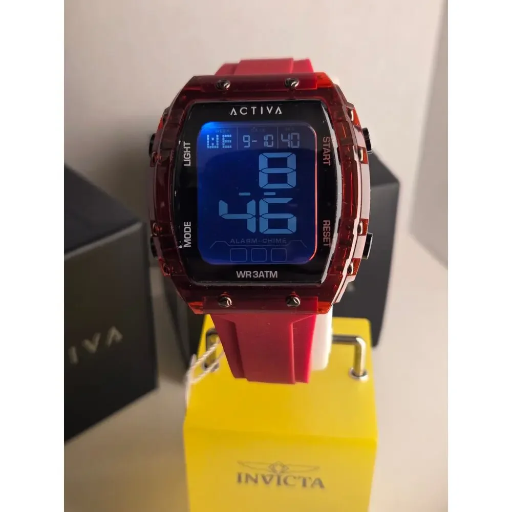Activa Ranger X Invicta quartz 45mm Red Digital Watch New 3ATM sport Essentials